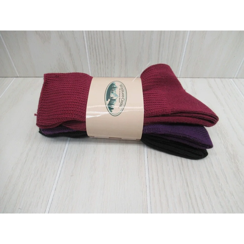 Woodland Creek 3 pack Thermal Socks Woman's purple black